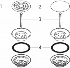 Донный клапан для раковины незапираемый с фиксированной крышкой - Фото 2