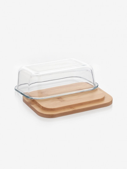 Маслёнка с ножом на бамбуковой подставке