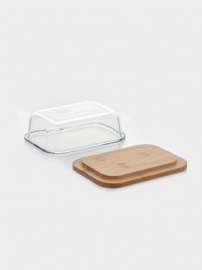 Маслёнка с ножом на бамбуковой подставке