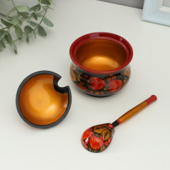 Сахарница хохлома с ложкой «Красота» - Фото 2