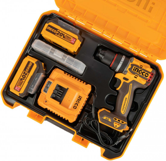 Аккумуляторный бесщёточный ударный шуруповерт INGCO