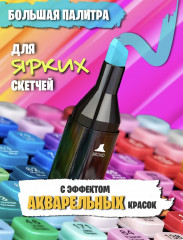 Набор двусторонних маркеров для скетчинга с чехлом - Фото 1