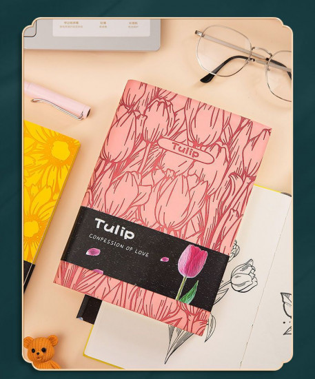 Ежедневник из экокожи «Тюльпаны»
