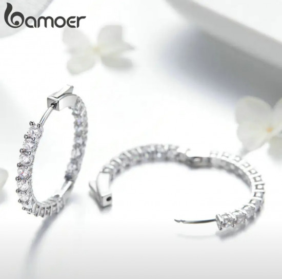 Серьги конго с фианитами