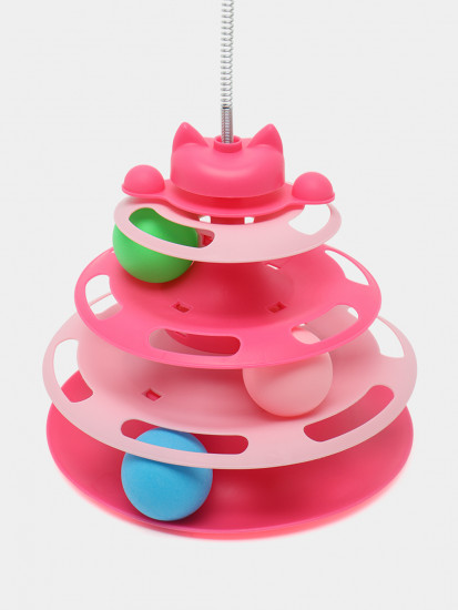 Игрушка-дразнилка для кошек с мячиками и перьями