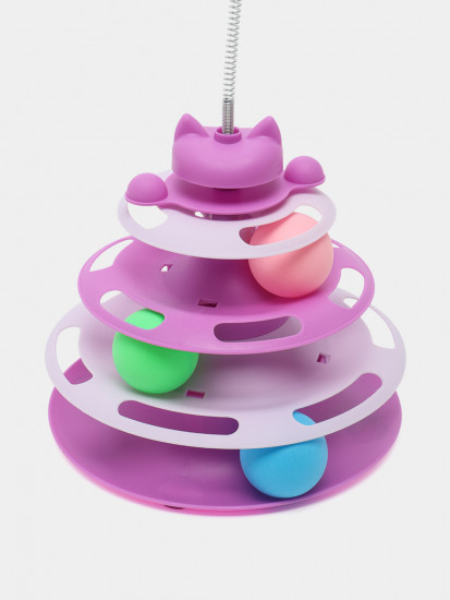 Игрушка-дразнилка для кошек с мячиками и перьями