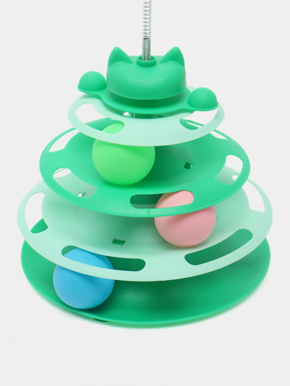 Игрушка-дразнилка для кошек с мячиками и перьями