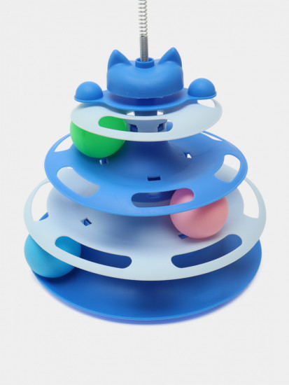 Игрушка-дразнилка для кошек с мячиками и перьями