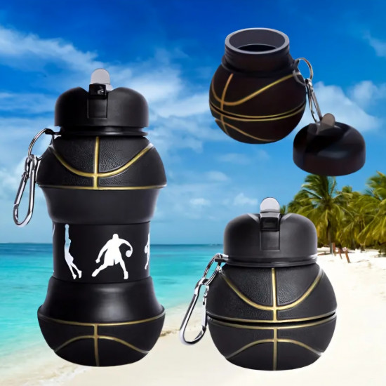 Складная силиконовая бутылка «Баскетбольный мяч»