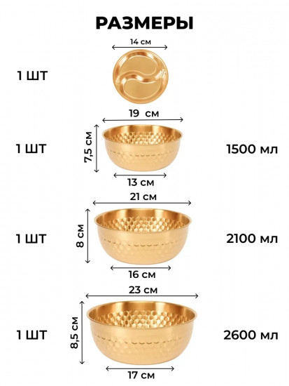 Комплект из мисок и менажницы