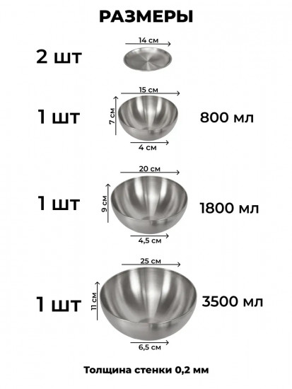 Комплект из мисок и блюдец