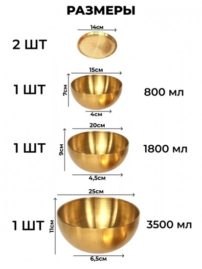 Комплект из мисок и блюдец