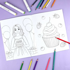 Книжка-раскраска для детей с наклейками «Для девочек» - Фото 3