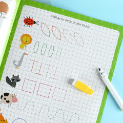 Многоразовые прописи с картинками и заданиями с маркером в комплекте «Буквы и слова» - Фото 7