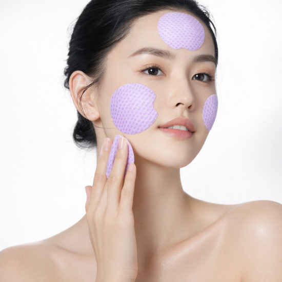 Увлажняющие, очищающие, успокаивающие ватные диски для лица с эссенцией фиолетового лука