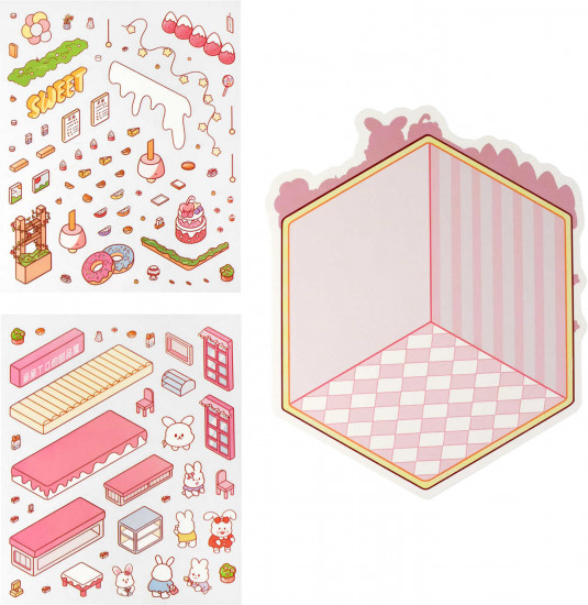 Наклейки-румбокс для создания миниатюрных сцен «Кондитерская»