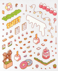 Наклейки-румбокс для создания миниатюрных сцен «Кондитерская» - Фото 3