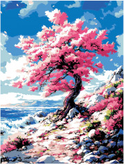 Картина по номерам «Сакура у моря» - Фото 3