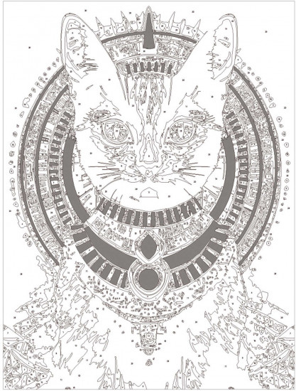 Картина по номерам с поталью «Египетская кошка»