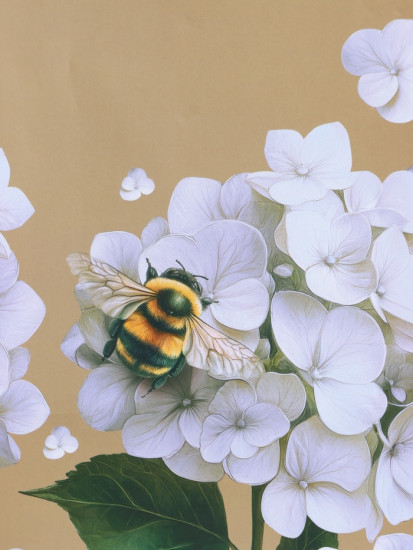 Пакет подарочный «Пчёлка на гортензии»