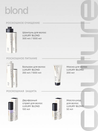 Шампунь для светлых волос бессульфатный «Luxury Blond»