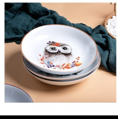 Детская керамическая тарелка с совой - Фото 1