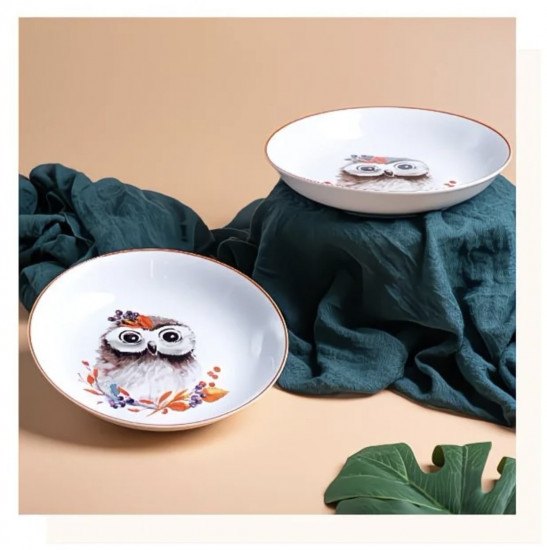 Детская керамическая тарелка с совой