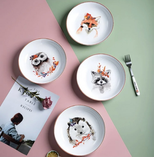 Детская керамическая тарелка с лисой