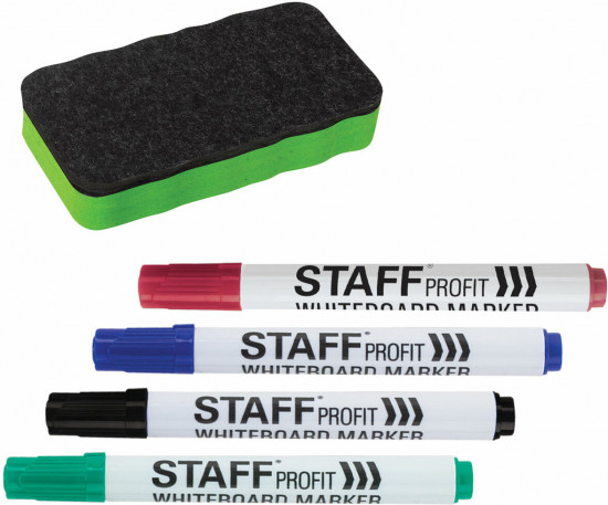 Набор маркеров и губки для белой маркерной доски