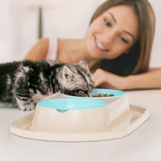 Миска для животных двойная на подставке «Alta»