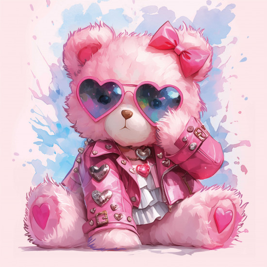 Алмазная мозаика «Розовый мишка»