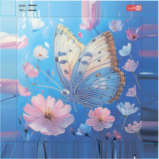 Алмазная мозаика с частичной выкладкой «Пастельная бабочка»