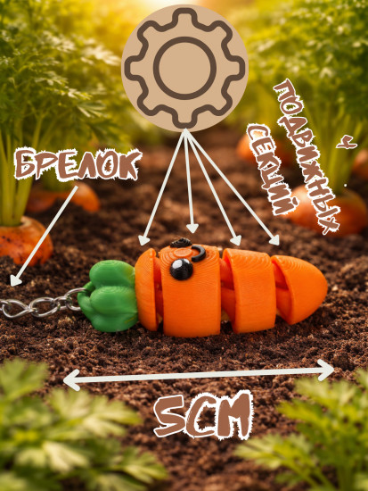 Брелок-антистресс «Морковка»