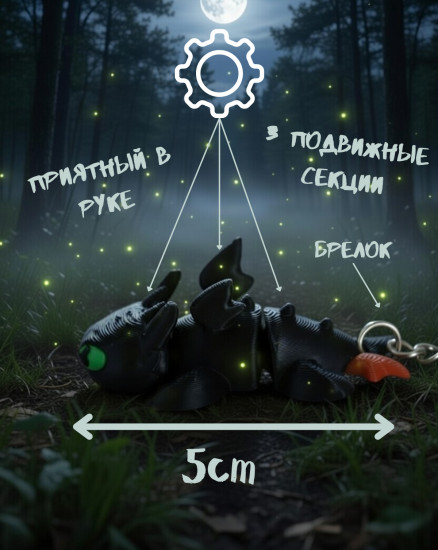 Брелок-антистресс «дракон Беззубик»