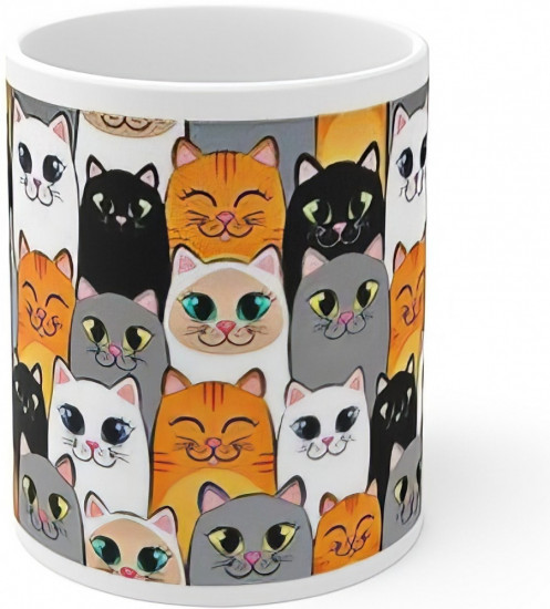 Кружка с принтом «Котики»