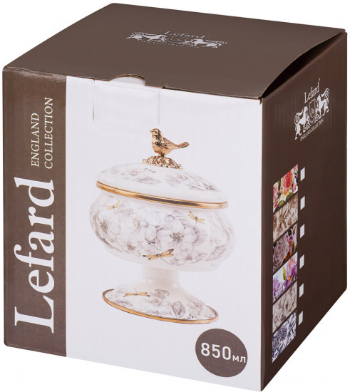 Сахарница эмалированная на ножке «Винтаж. Птичка»