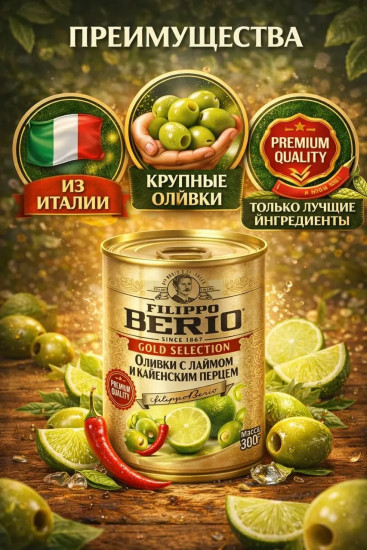 Оливки с лаймом и кайенским перцем