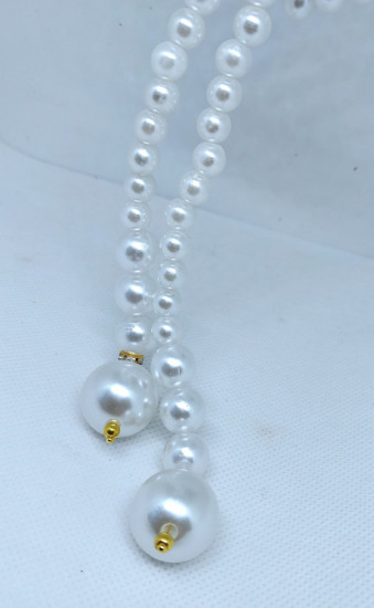 Сотуар из белых бусин, имитация жемчуга