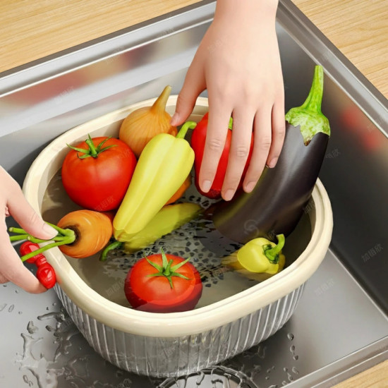 Корзина-дуршлаг с крышкой для фруктов и овощей