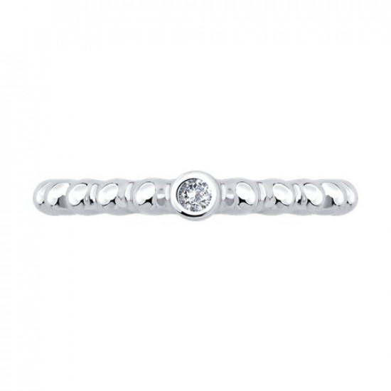 Кольцо из серебра с фианитом