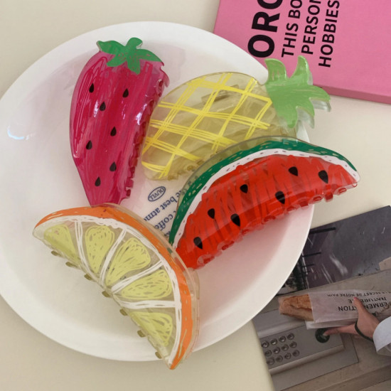 Заколка-краб для волос «Клубника»