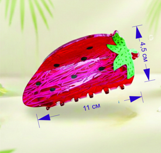 Заколка-краб для волос «Клубника»