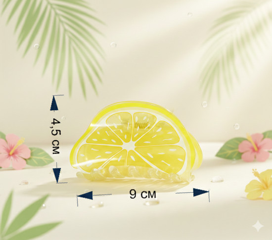 Заколка-краб для волос «Лимон»