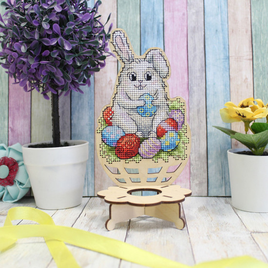 Набор для вышивания на деревянной основе «Зайчик»