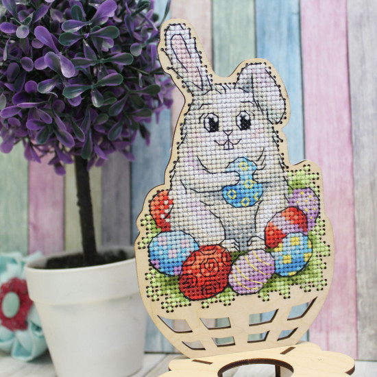 Набор для вышивания на деревянной основе «Зайчик»