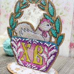 Набор для вышивания на деревянной основе «Пасхальная наседка» - Фото 2