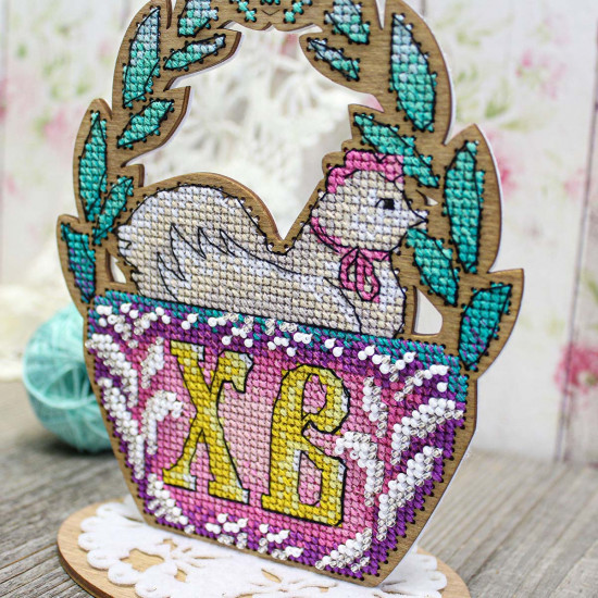 Набор для вышивания на деревянной основе «Пасхальная наседка»