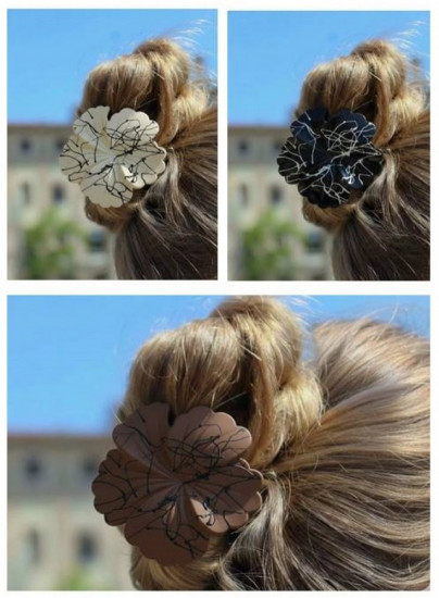 Набор матовых заколок-крабиков в форме цветов