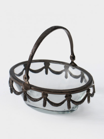 Стеклянная ваза с ручкой «Богемия»