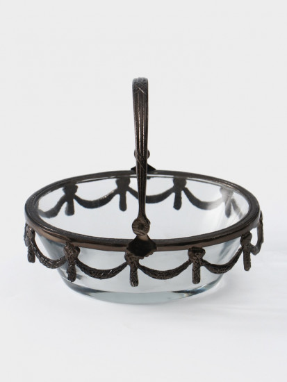 Стеклянная ваза с ручкой «Богемия»